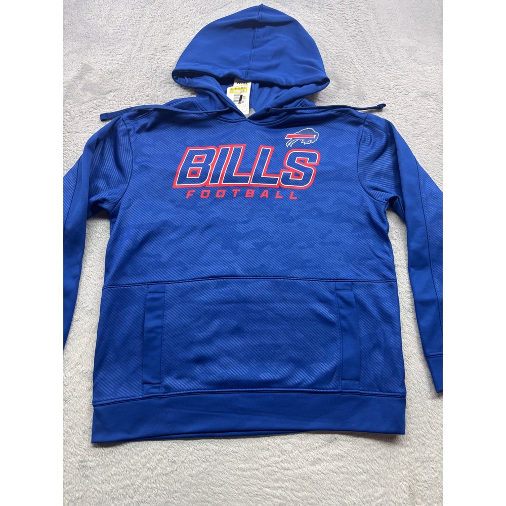 NFL Buffalo Bills Mens Blue Camo Performance Pullover Hoodie Sweatshirt M